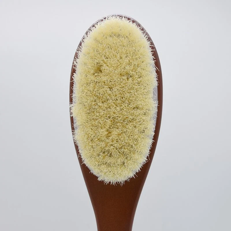 Custom Logo Wooden Body Brush Natural Boar Bristles Exfoliating Long Handle Body Bath Shower Brushes