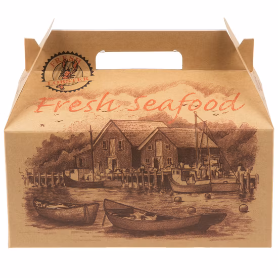 Kraft Treat Gift Paper Cardboard Boxes with Handles and Food-Grade Take out Bag for Party Favor Candy Goodie Picnic Snacks