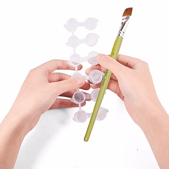 Mini pots de peinture vides en plastique, 6x3ml, vente en gros, pour la peinture