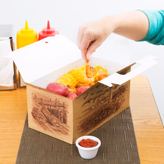 Boîtes en carton en papier cadeau Kraft Treat avec poignées et aliments