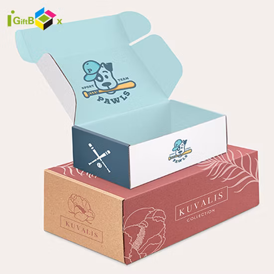 Emballage de couleur en carton rigide de luxe personnalisé Emballage d'expédition Stockage de courrier personnalisé Cajas De Carton Boîte-cadeau en papier pour tissu / chaussures / cosmétique / soin de la peau / gâteau
