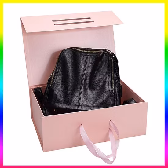 Boîte d'emballage magnétique en carton rigide personnalisé avec poignées, grande boîte GIF pliante pour l'emballage de chaussures, vente en gros