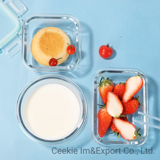 bac à légumes en verre de cuvette en verre de micro-onde de boîtes à lunch à la maison claires carrées de 880ml